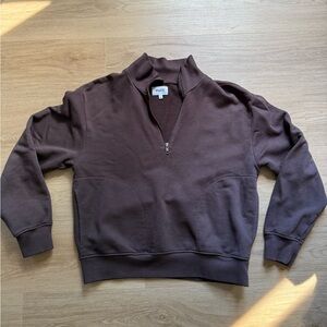 Mate the Label Truffle Brown Quarter Zip XS